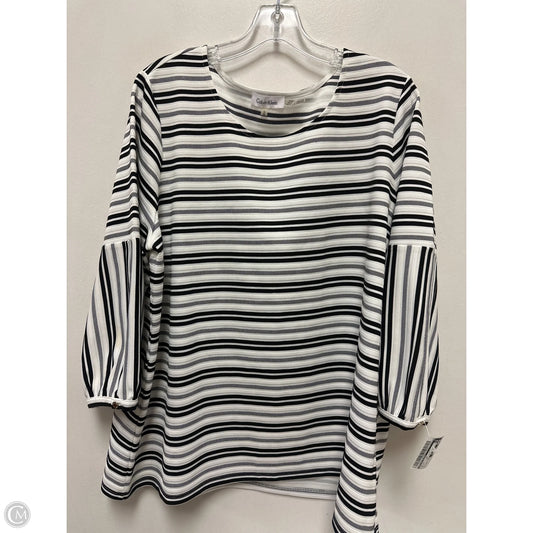 Top Long Sleeve By Calvin Klein In White, Size: 1x