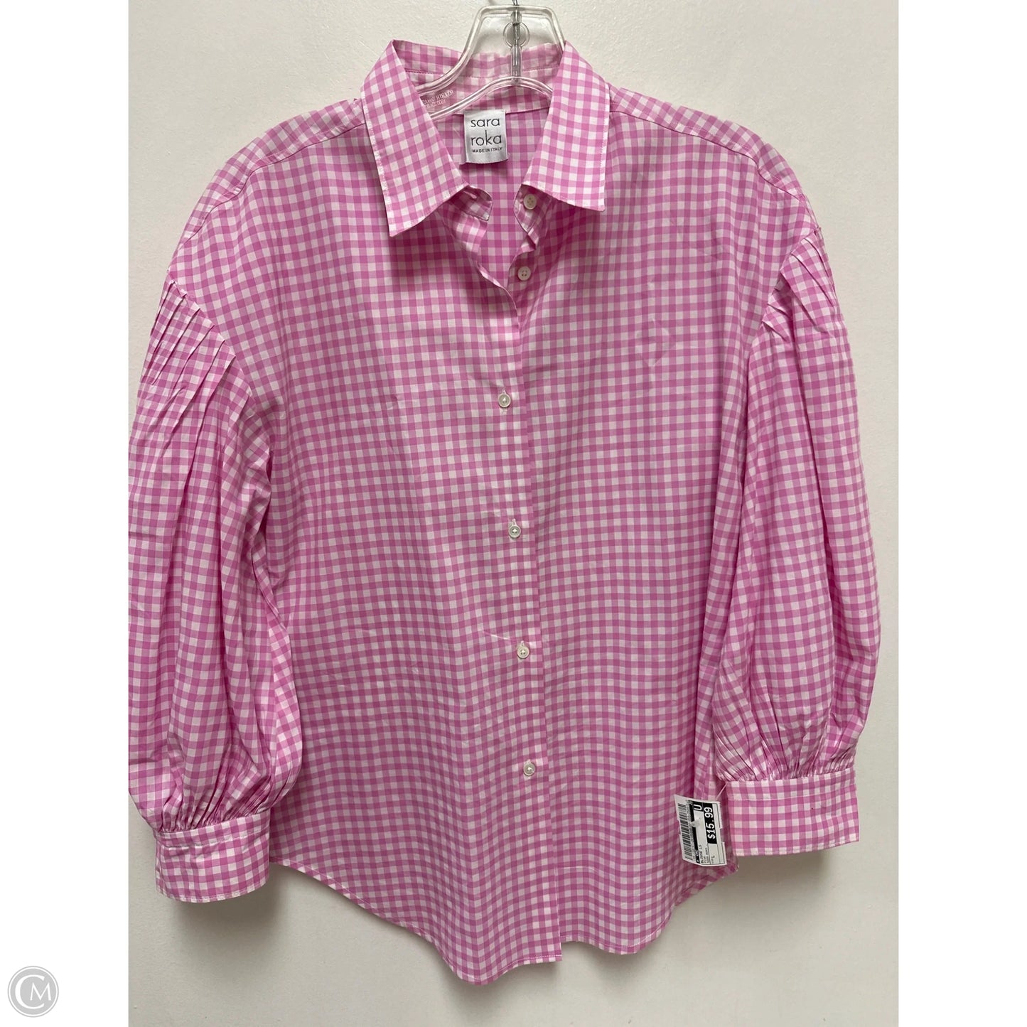 Blouse Long Sleeve By Cmc In Pink, Size: L