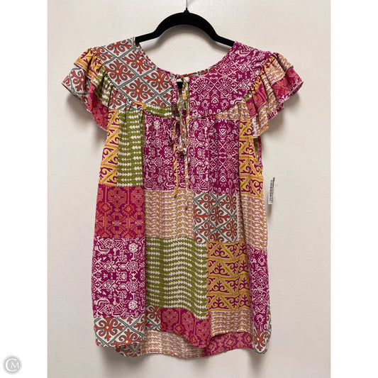 Top Short Sleeve By Clothes Mentor In Multi-colored, Size: L