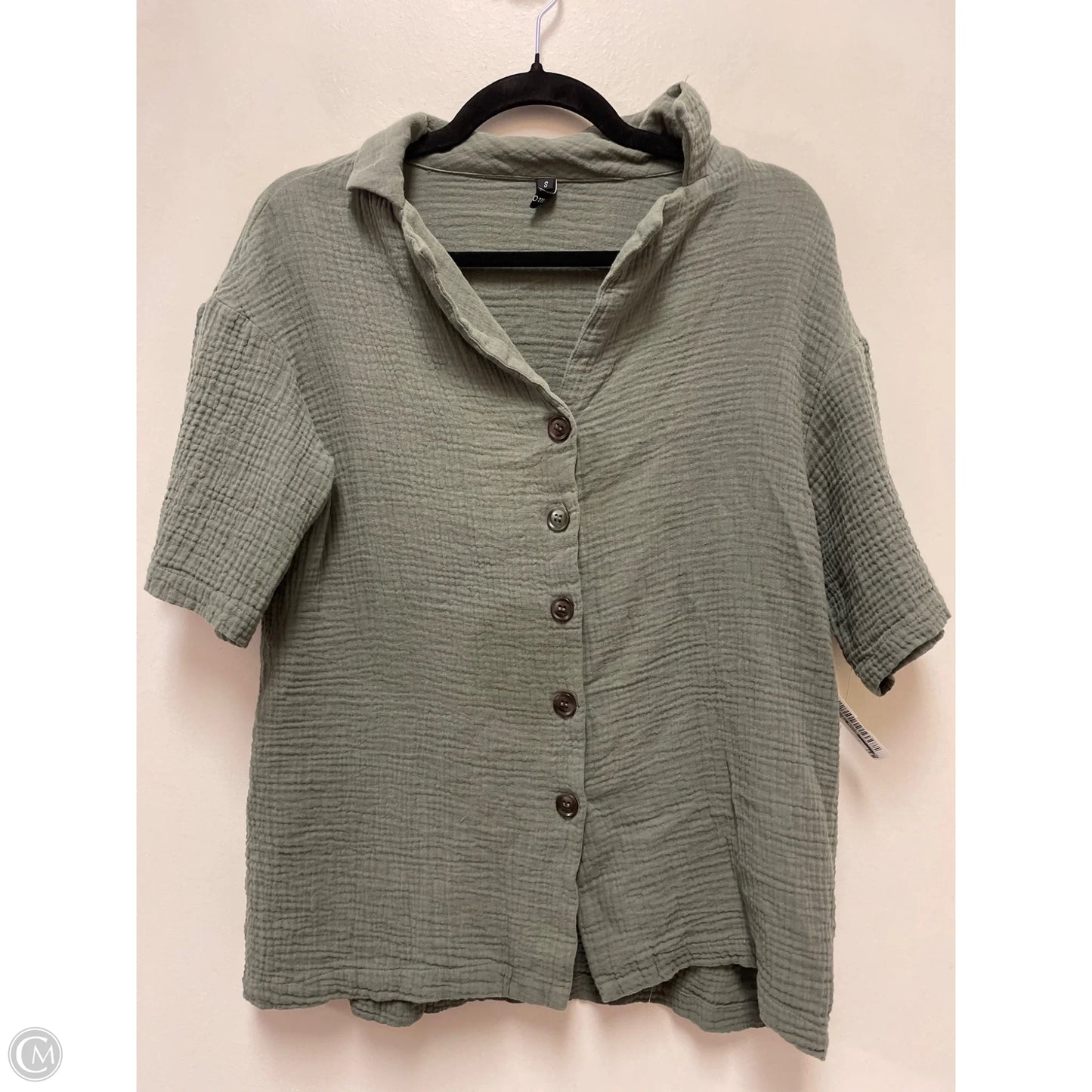 Blouse Short Sleeve By Clothes Mentor In Green, Size: S