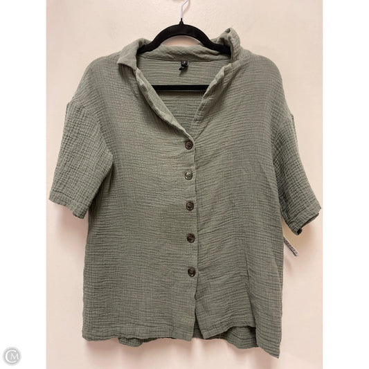 Blouse Short Sleeve By Clothes Mentor In Green, Size: S