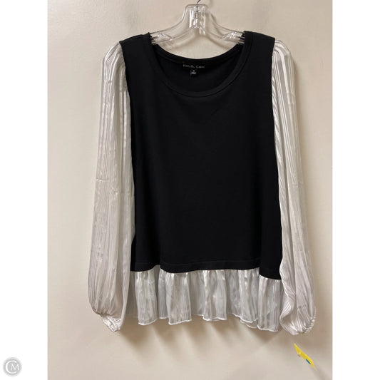Top Long Sleeve By Kim & Cami In Black, Size: M