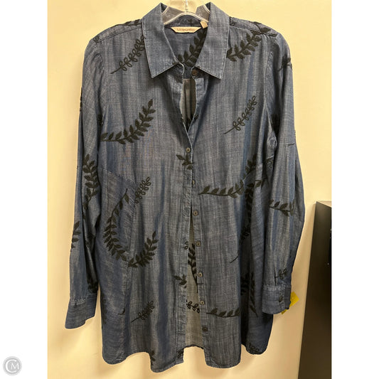 Blouse Long Sleeve By Soft Surroundings In Blue, Size: M
