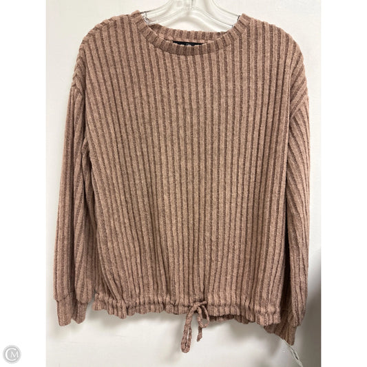 Top Long Sleeve By Fred David In Brown, Size: M