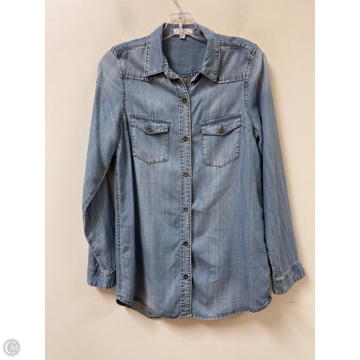 Blouse Long Sleeve By Clothes Mentor In Blue, Size: S