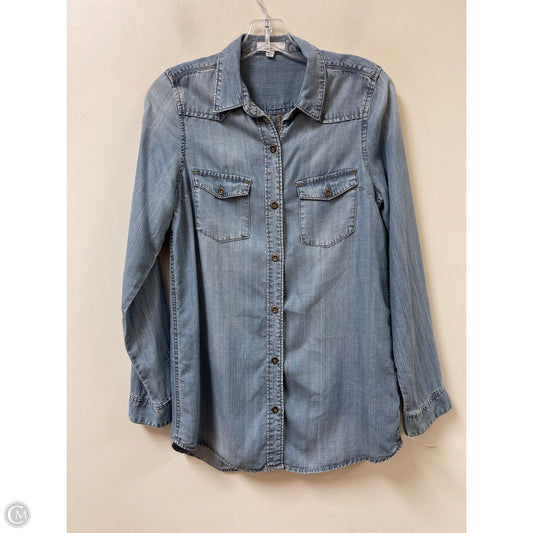 Blouse Long Sleeve By Clothes Mentor In Blue, Size: S