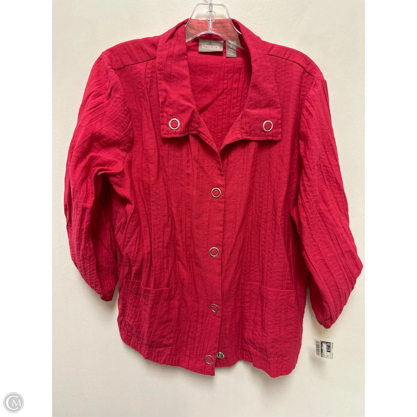 Blouse Long Sleeve By Chicos In Pink, Size: M
