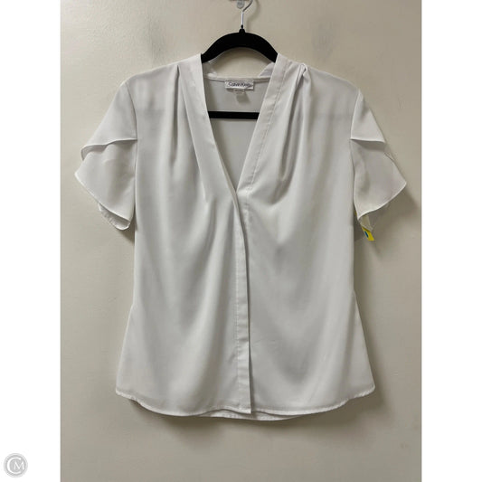 Top Short Sleeve By Calvin Klein In White, Size: S
