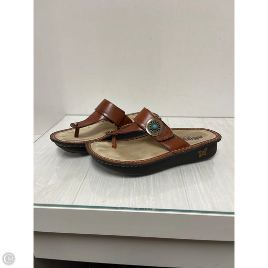 Sandals Flip Flops By Alegria In Brown, Size: 8.5