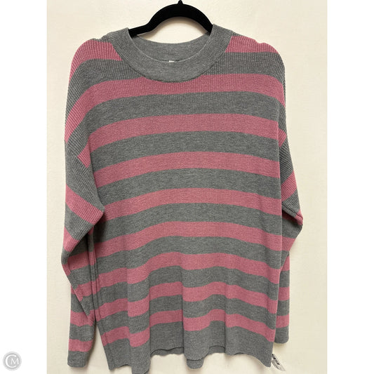 Sweater By Clothes Mentor In Grey & Pink, Size: Xl