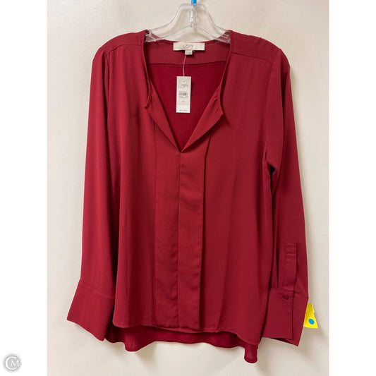 Top Long Sleeve By Loft In Red, Size: M