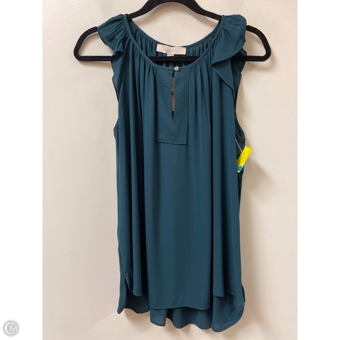 Top Sleeveless By Loft In Teal, Size: M