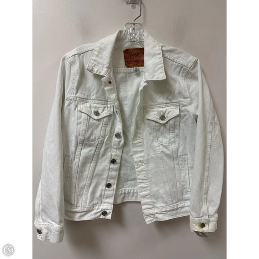 Jacket Denim By Lucky Brand In White, Size: M
