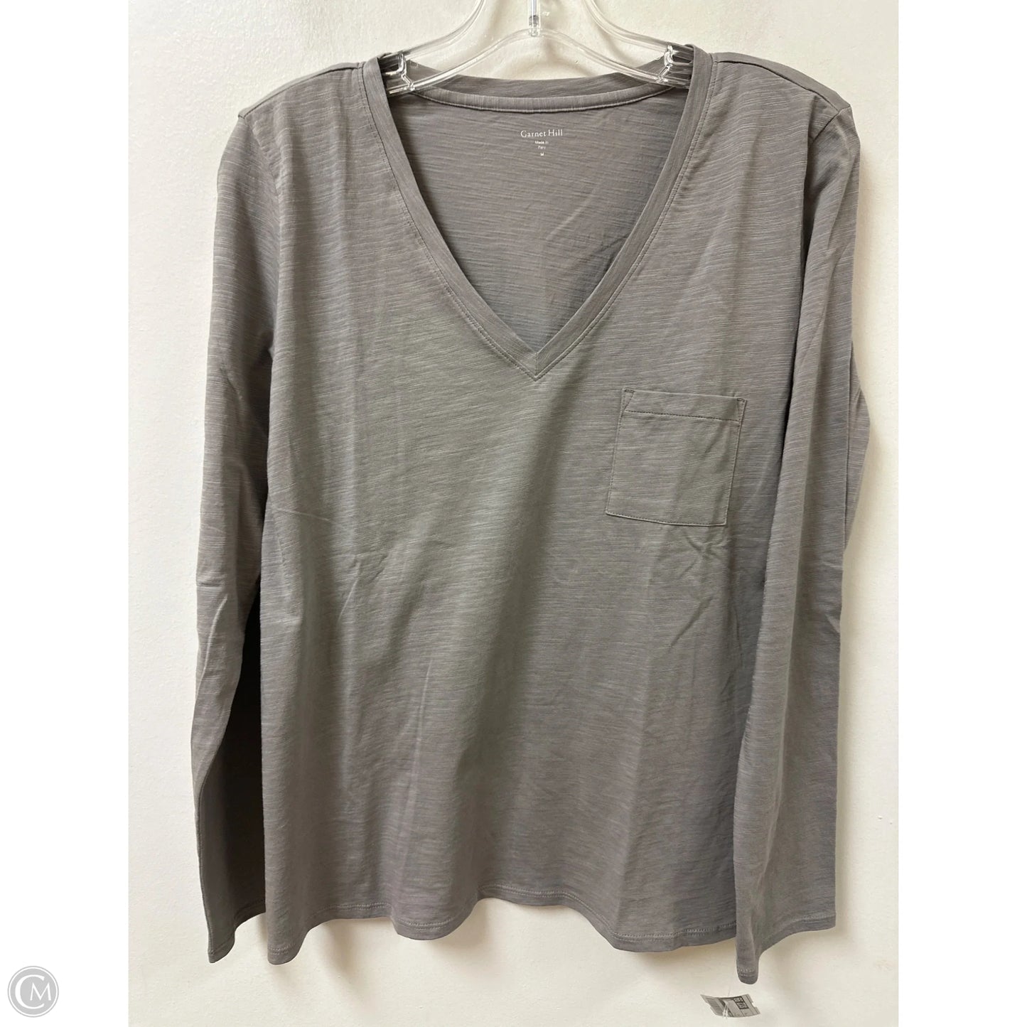 Top Long Sleeve By Garnet Hill In Grey, Size: M