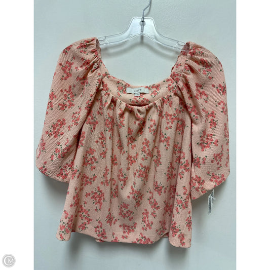 Top Short Sleeve By Loft In Pink, Size: M