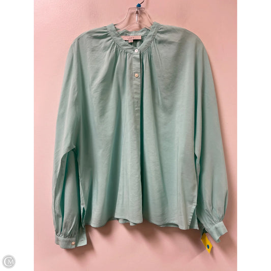 Blouse Long Sleeve By Loft In Blue, Size: M