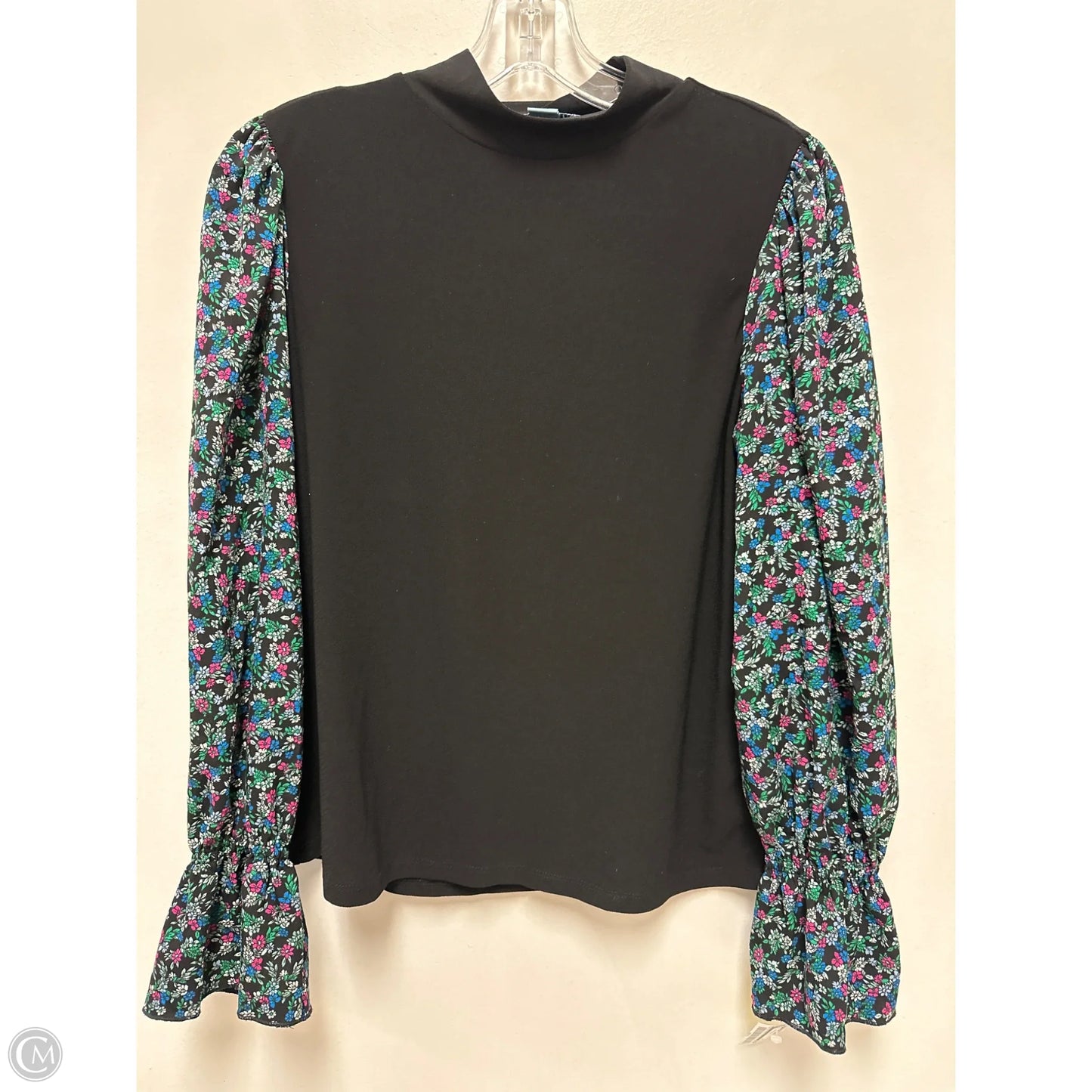 Top Long Sleeve By Cece In Black, Size: M
