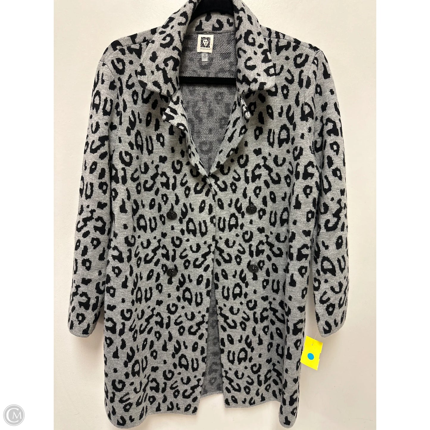 Sweater Cardigan By Anne Klein In Animal Print, Size: M