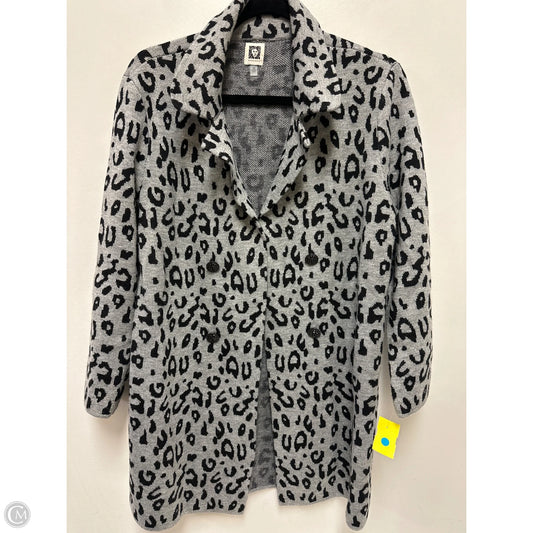 Sweater Cardigan By Anne Klein In Animal Print, Size: M