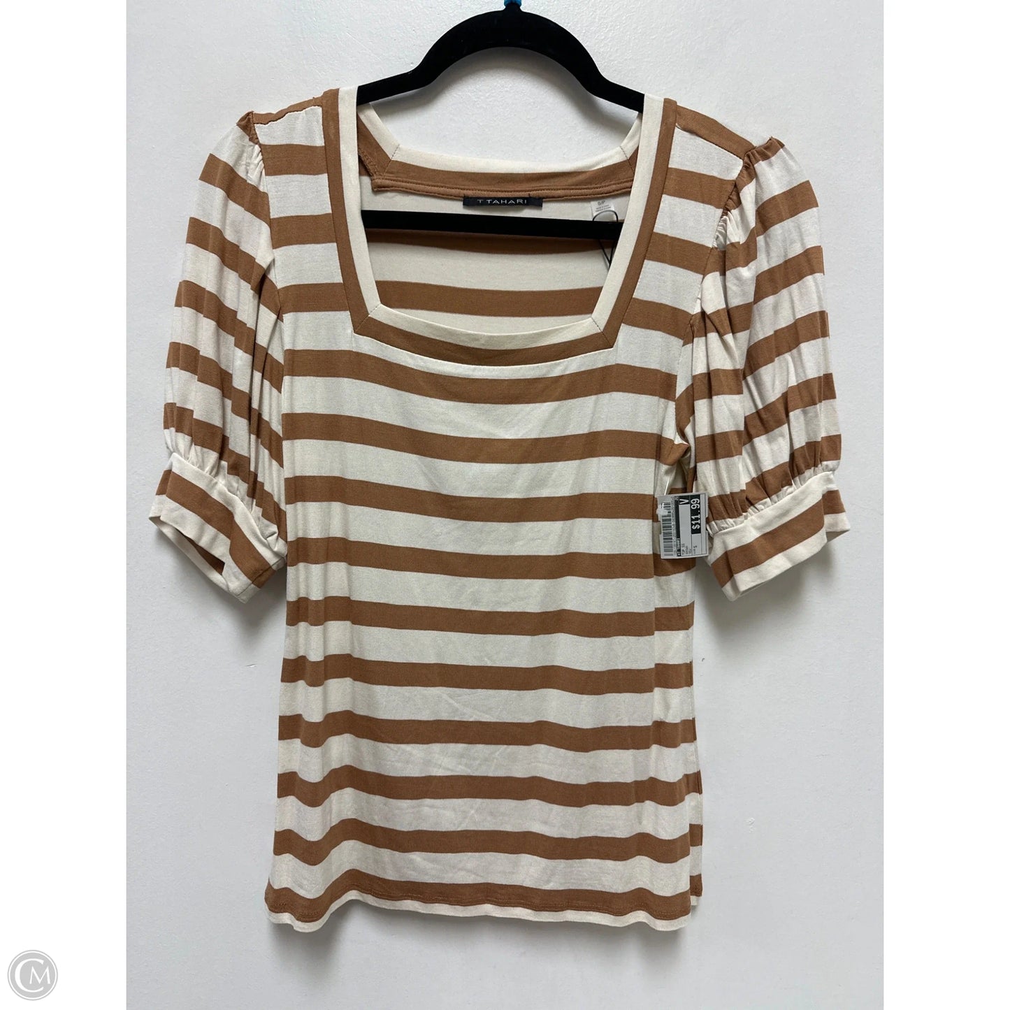 Top Short Sleeve By T Tahari In Brown, Size: S