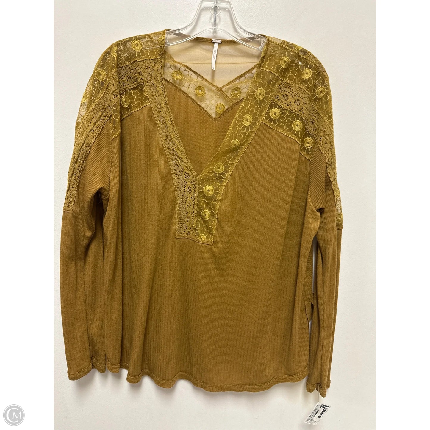 Top Long Sleeve By Free People In Yellow, Size: M