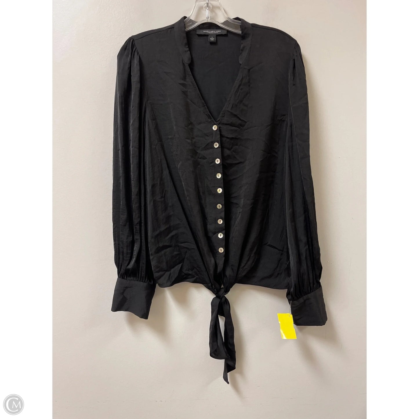 Blouse Long Sleeve By Marc New York In Black, Size: L