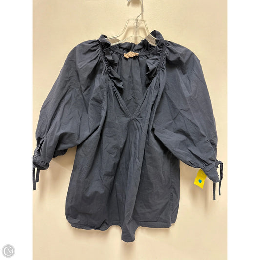 Top Long Sleeve By Clothes Mentor In Navy, Size: L