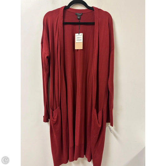 Sweater Cardigan By Halogen In Red, Size: Xl