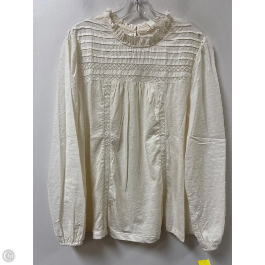 Top Long Sleeve By Caslon In Cream, Size: Xl