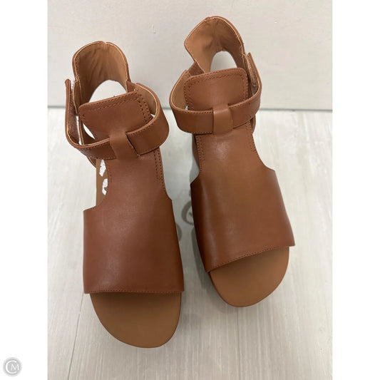 Sandals Heels Wedge By Otbt In Brown, Size: 7.5