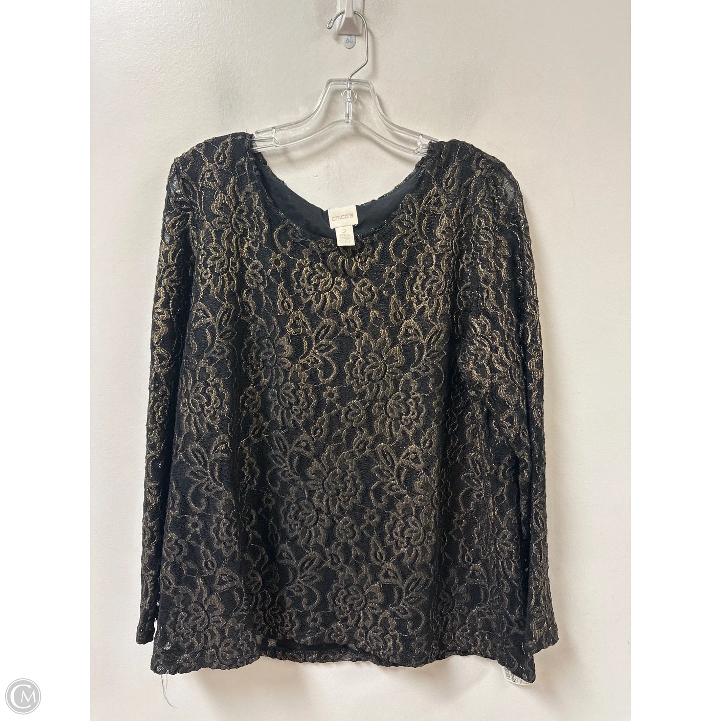 Top Long Sleeve By Chicos In Gold, Size: L