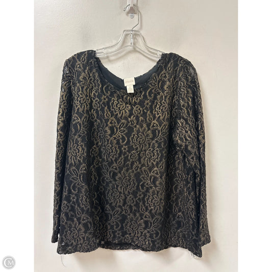 Top Long Sleeve By Chicos In Gold, Size: L