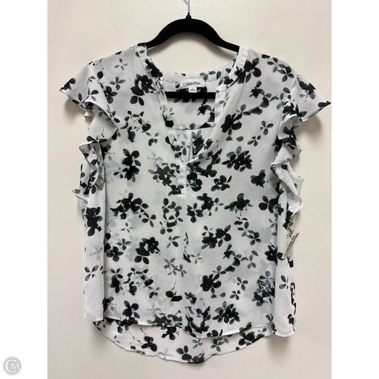 Top Short Sleeve By Calvin Klein In Floral Print, Size: L
