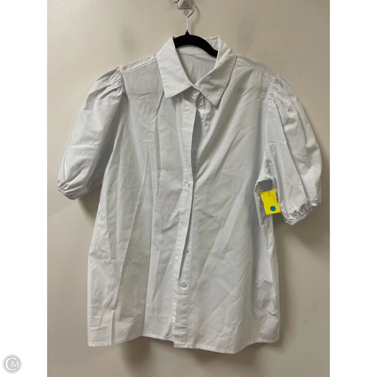 Blouse Short Sleeve By Clothes Mentor In White, Size: Xl