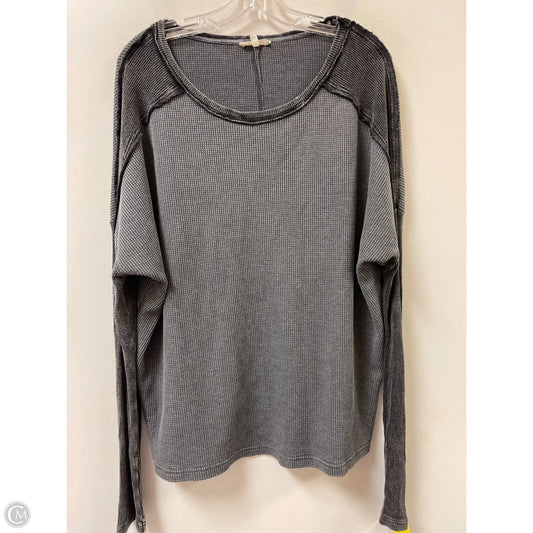 Top Long Sleeve By Easel In Grey, Size: L