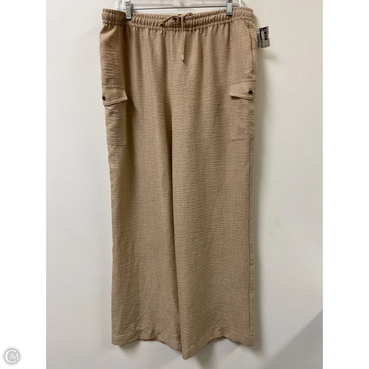 Pants Wide Leg By Calvin Klein In Tan, Size: L