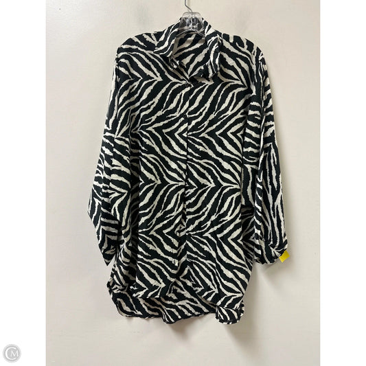 Tunic Long Sleeve By Clothes Mentor In Black & Cream, Size: L