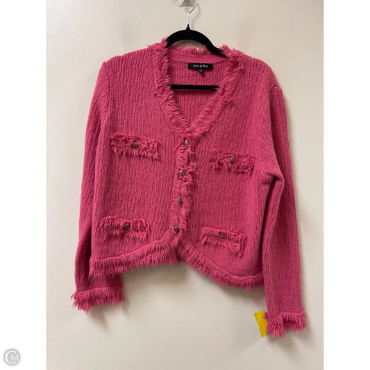 Sweater Cardigan By Strut & Bolt In Pink, Size: L