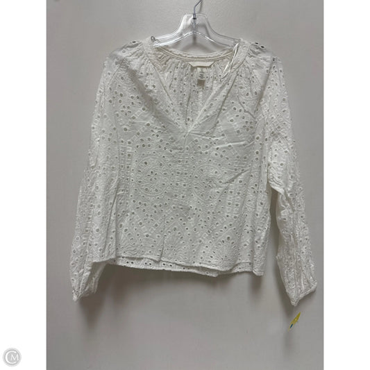 Top Long Sleeve By H&m In White, Size: M
