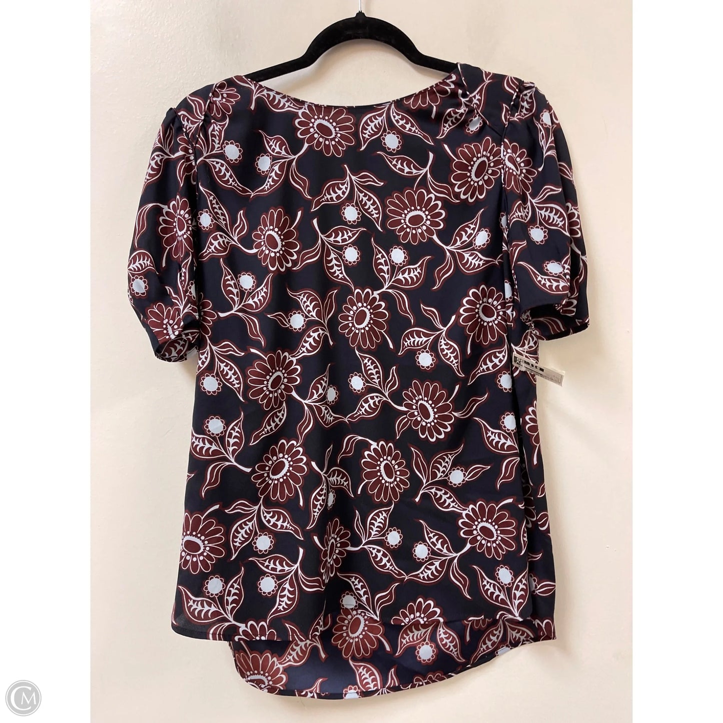 Top Short Sleeve By Ann Taylor In Blue & Red, Size: S