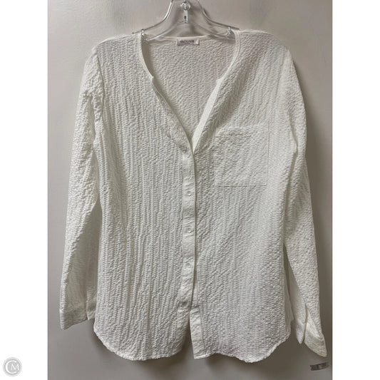 Blouse Long Sleeve By Ekouaer In White, Size: S