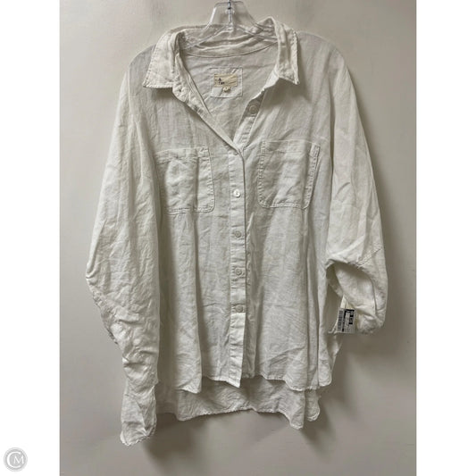 Tunic Long Sleeve By Clothes Mentor In White, Size: L