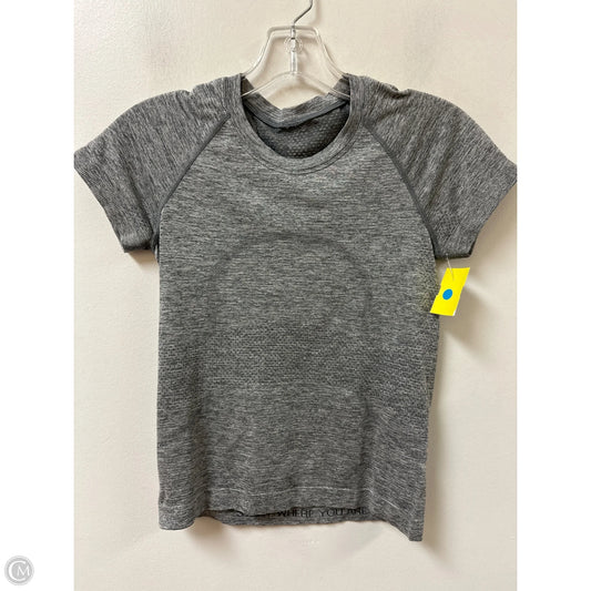 Athletic Top Short Sleeve By Lululemon In Grey, Size: S
