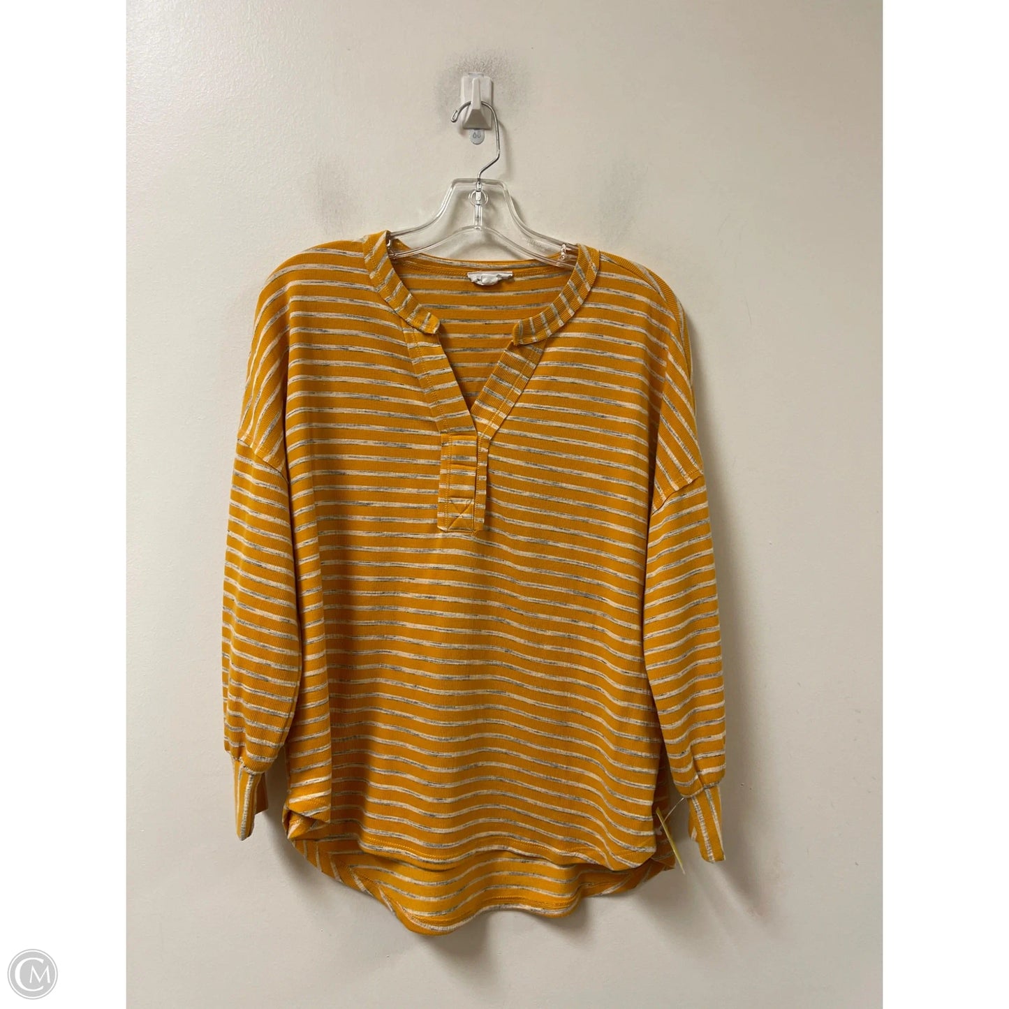 Top Long Sleeve By West Bound In Yellow, Size: S