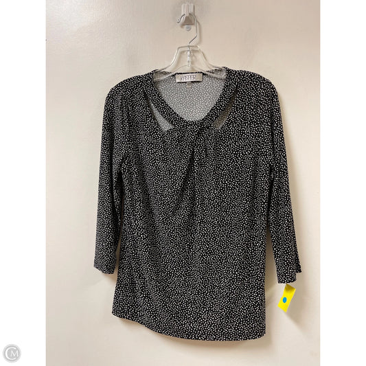Top Long Sleeve By Kasper In Black, Size: S