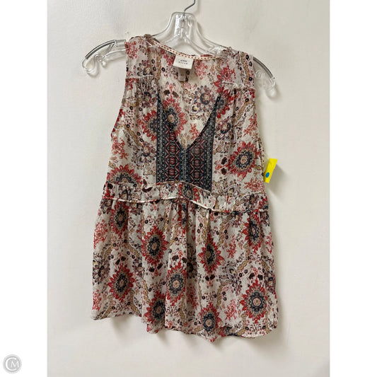 Top Sleeveless By Knox Rose In Floral Print, Size: Xs