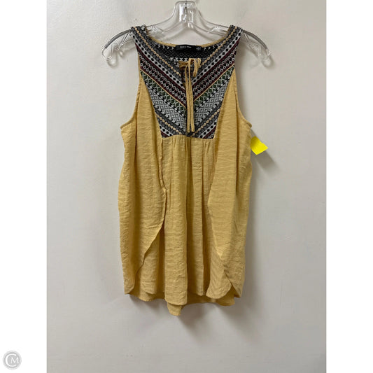 Top Sleeveless By Doe & Rae In Yellow, Size: S