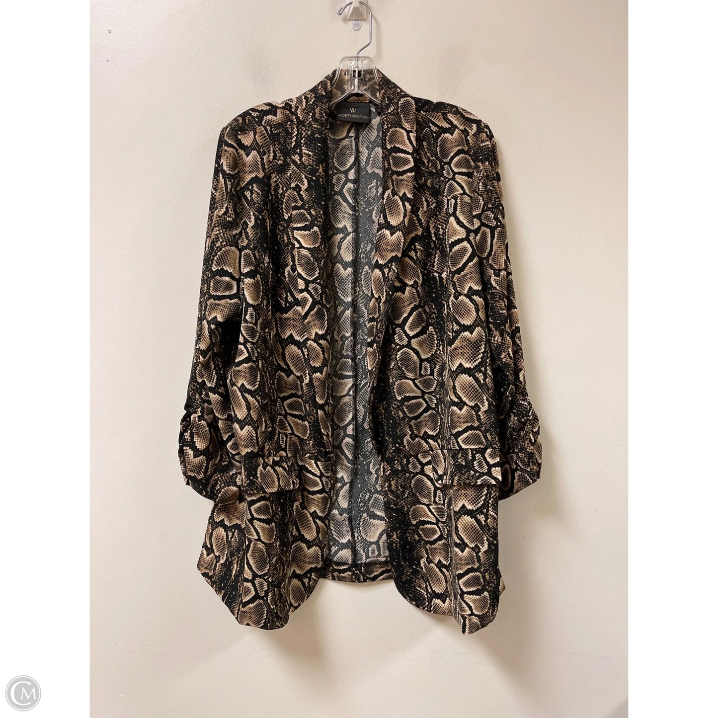 Blazer By Worthington In Snakeskin Print, Size: Xl