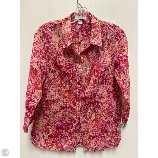Blouse Long Sleeve By Coldwater Creek In Pink, Size: M