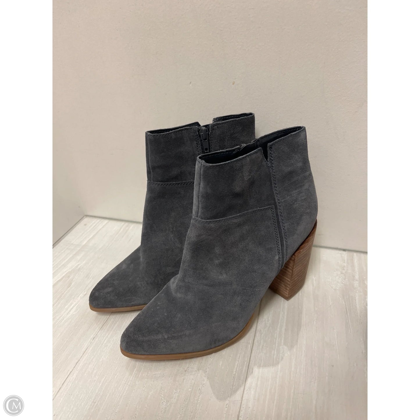 Boots Ankle Heels By Nine West In Grey, Size: 8.5